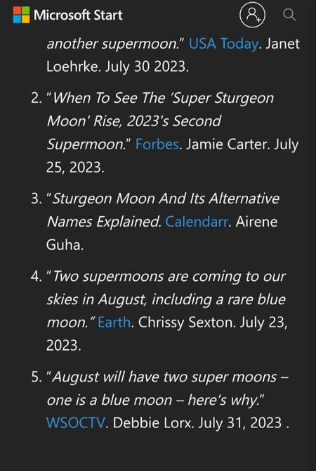 Screenshot of the MSN citation